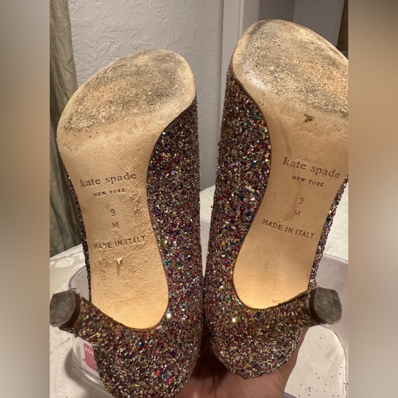 Vintage Kate Spade Pink and Silver Glitter Heels